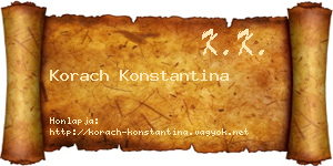 Korach Konstantina névjegykártya